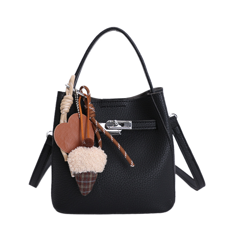 Luxury Lychee Grain Handbag For Women 2026 New Soft Leather Bucket Bag Versatile Commuter Crossbody Bag - Thumbnail 5