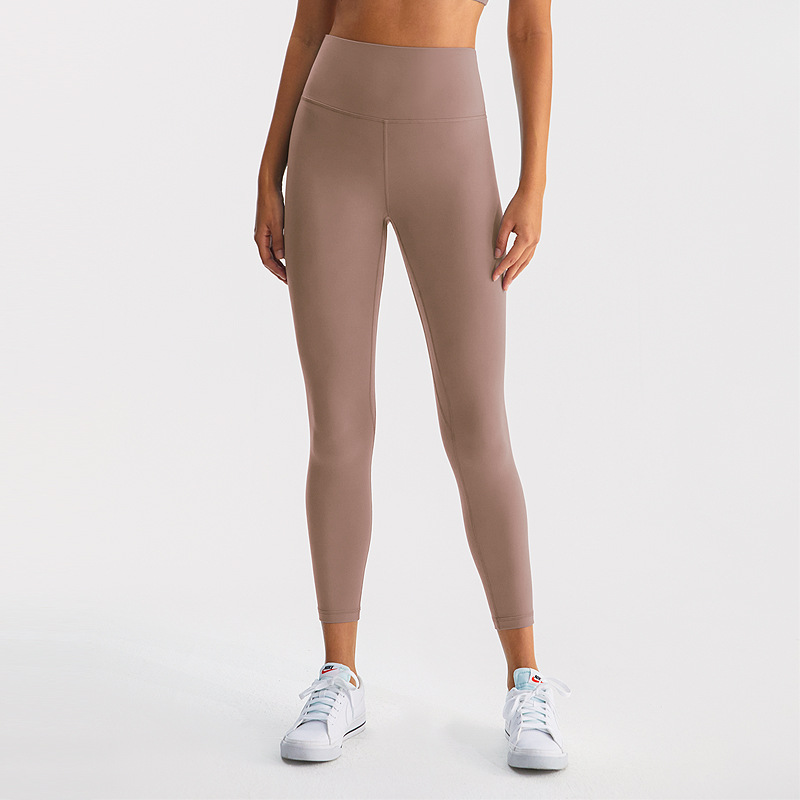 Pantalones deportivos elásticos respirables de cintura alta pelusa pelusa para mujeres abdominales abdominales y caderas