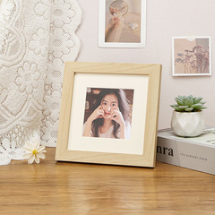 現代簡約創意正方形6寸8寸木質相框擺台框架掛牆批發情侶禮物diy