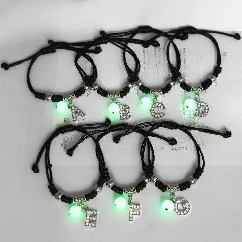 Cross-Border Hot-Selling Luminous Gold and Silver Bracelets, Creative Letter Bracelets, Your Name and Surname Bracelets, Wholesale
