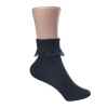 Pure black short lace lace socks