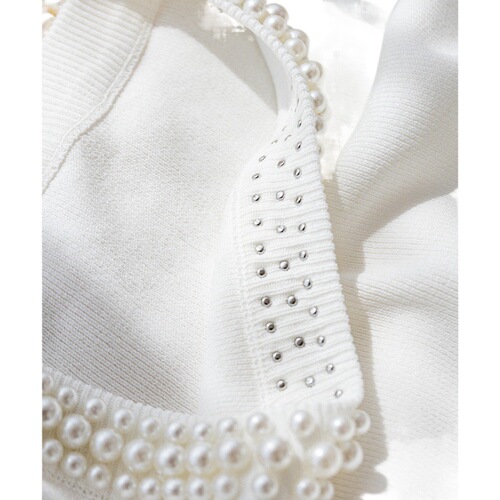 Camisole women's white sleeveless bottoming shirt spring and summer style with suit beading small fragrant style knitted top