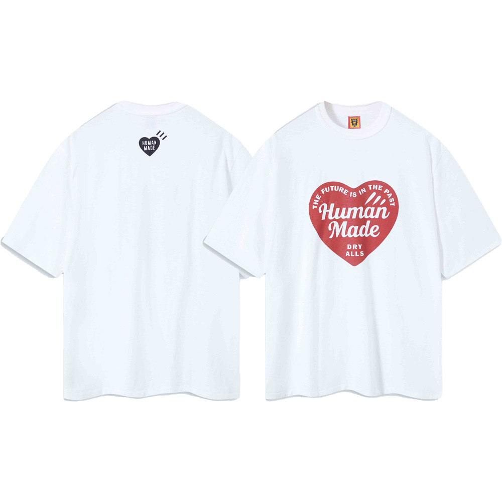 Marca de moda japonesa de bambú pesado algodón suelto pareja de hombre y mujer cilindro camiseta de manga corta media manga TEE