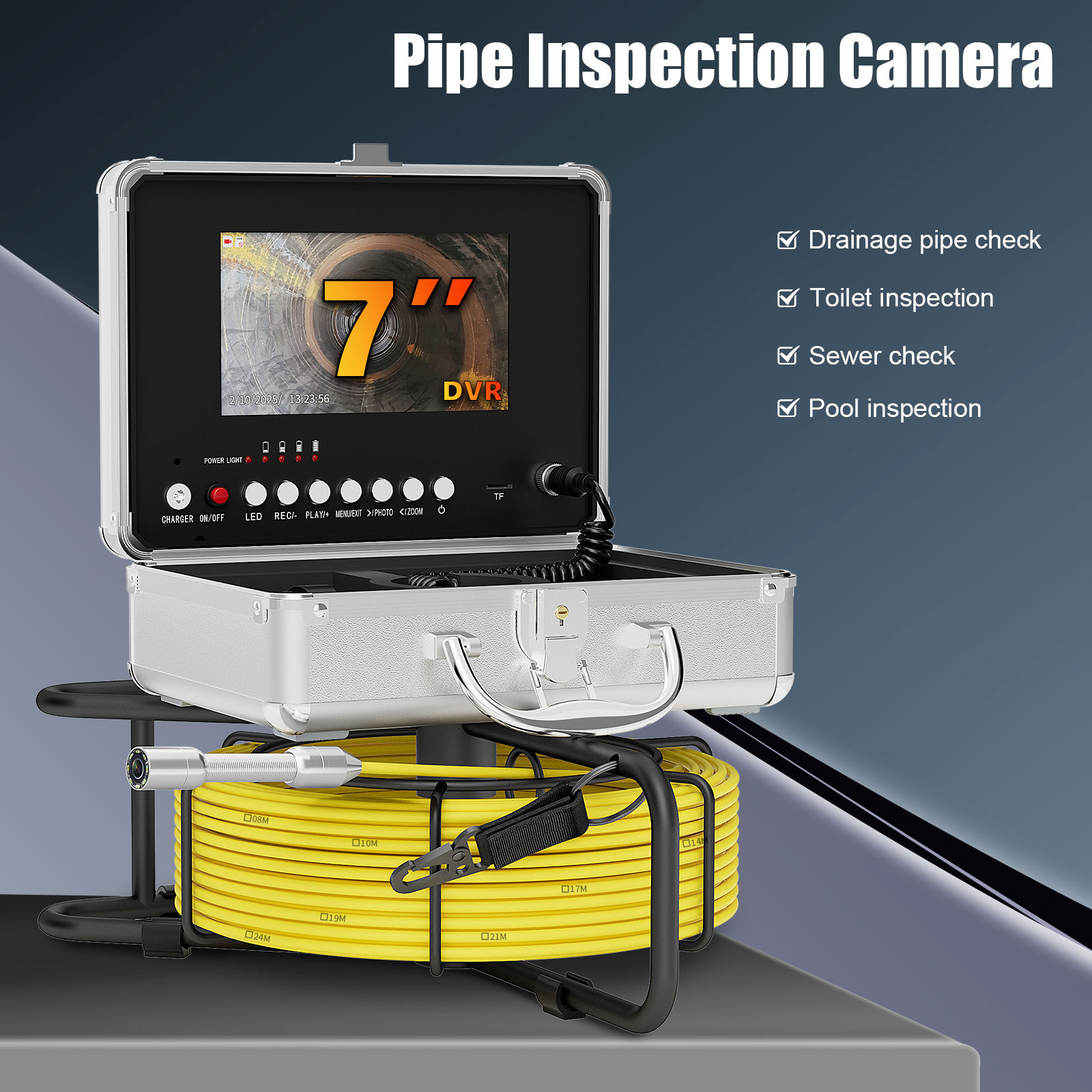 AHD endoscope, 1080P HD, 7 inch, 17-23mm probe