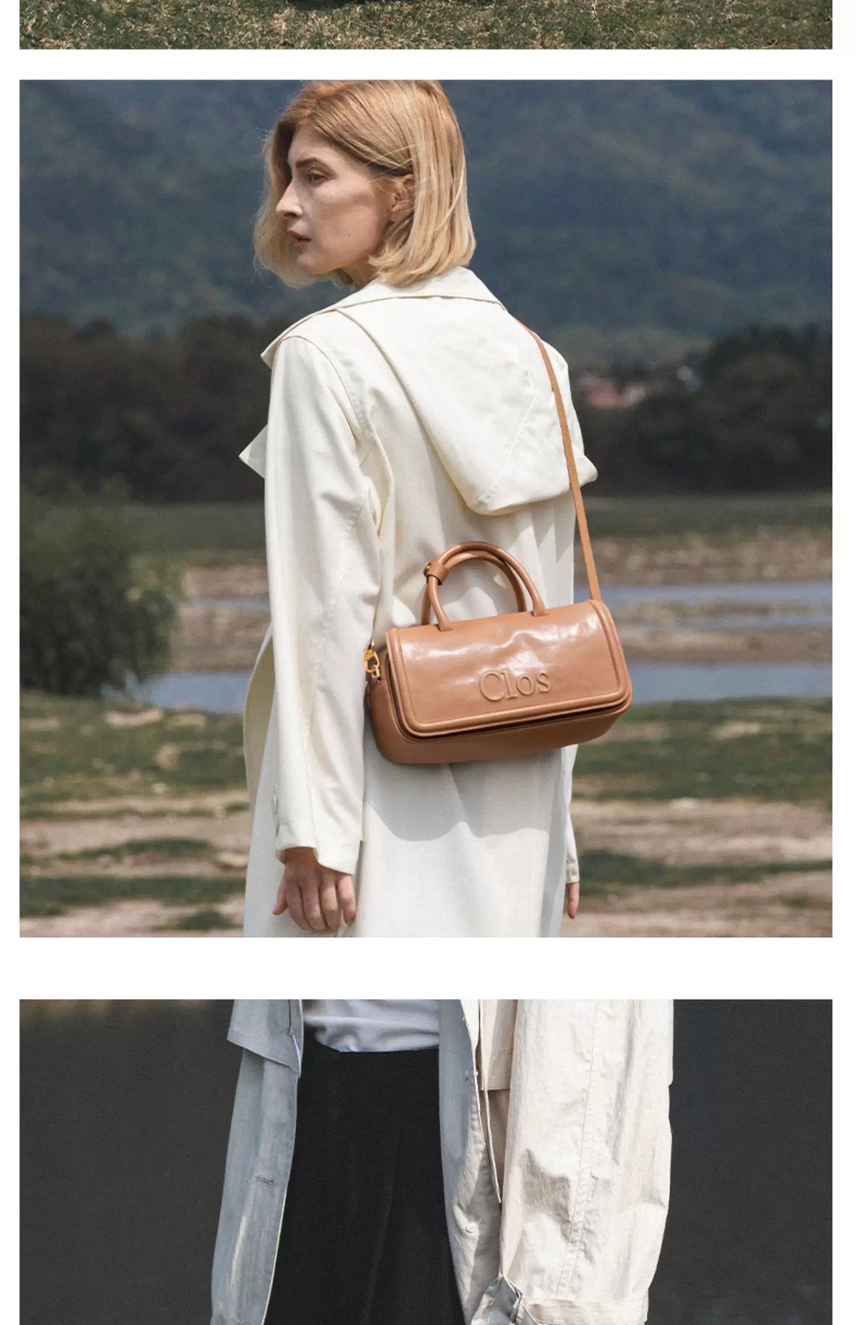 Borsa a spalla in vera pelle retro a cuscinetto da donna_voghion.com