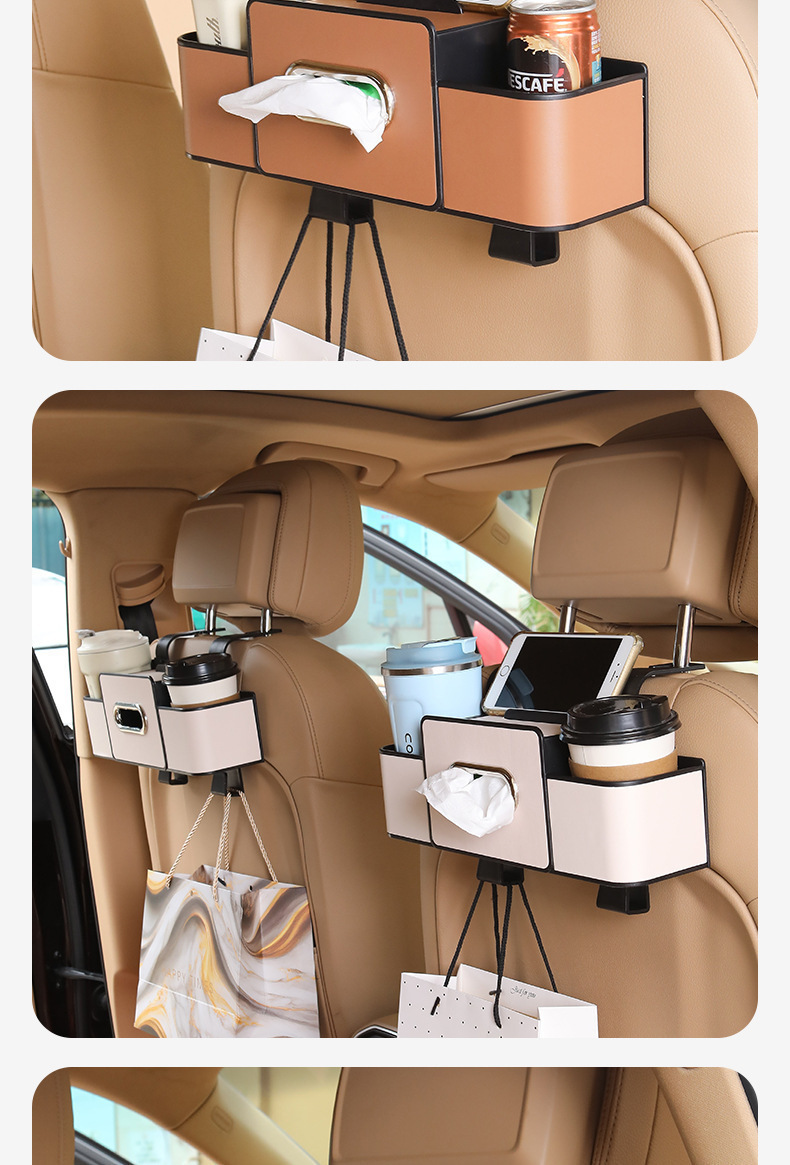 Multifunctional Car Cup Holder Car Storage Box Seat Back Organizer
