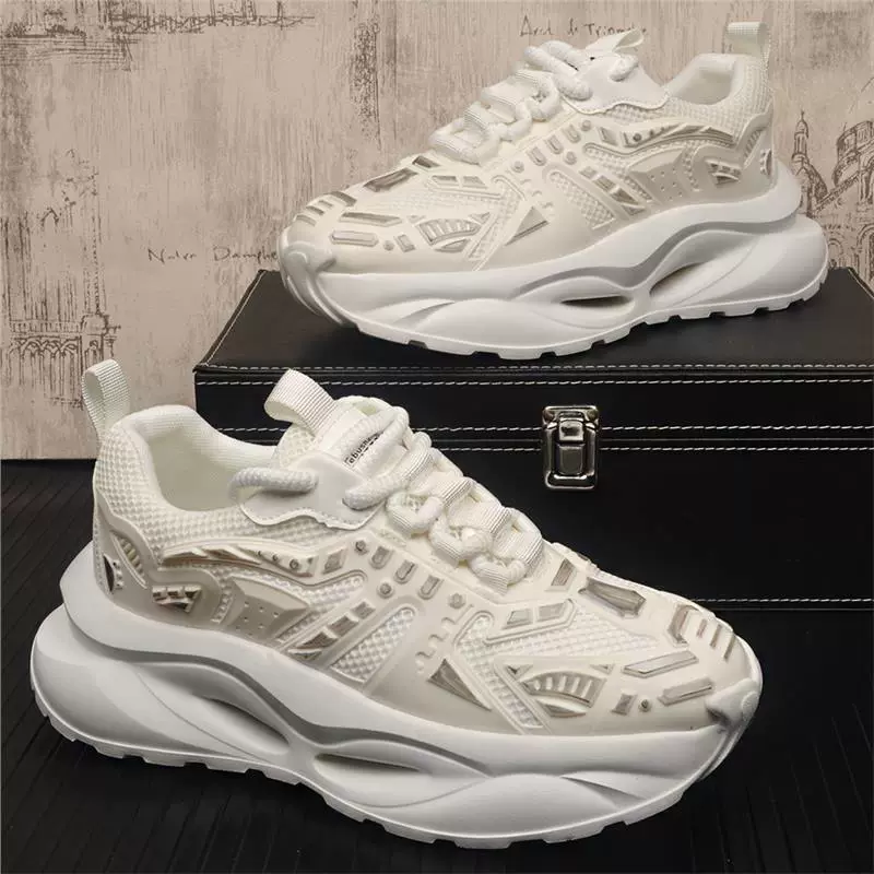 Белые ботинки папы мужские 2025 осенние новые ретро старые толстые подошвы дикие дышащие повседневные сетчатые кроссовки