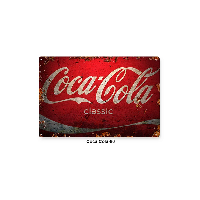 Настенная полка с изображением Coca‑Cola, винтажная поцарапанная металлическая плакат, 20×30 см