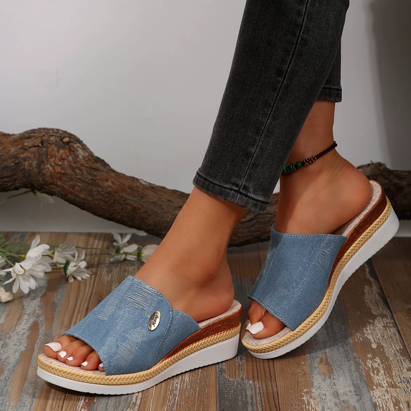 Slippers, footwear platform, beach slide for leisure, for import, European style, plus size