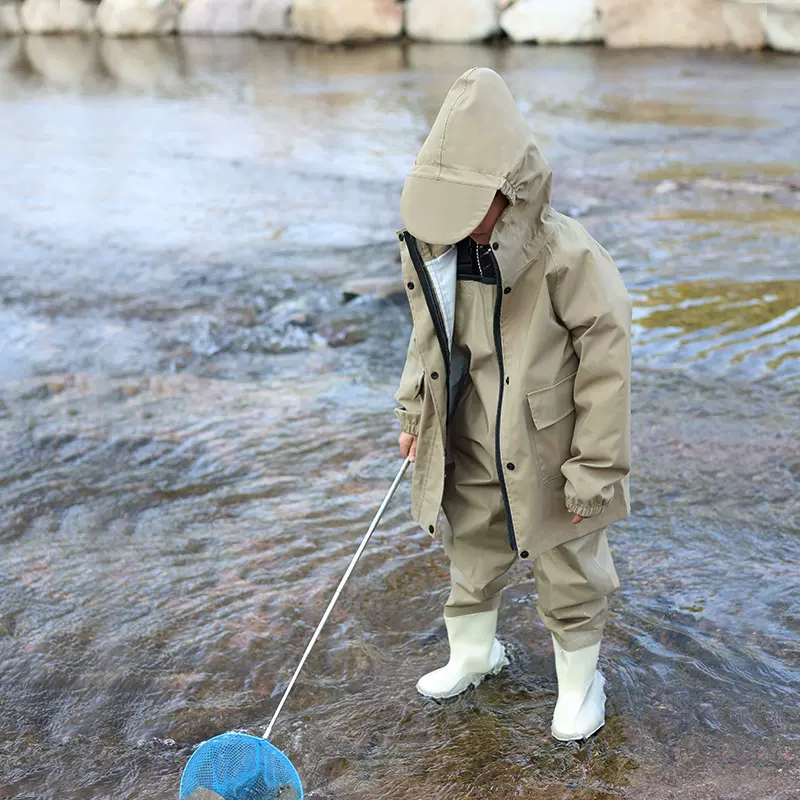儿童玩水服连体涉水幼儿园防水衣服沙滩抓摸鱼赶海装备小孩下水裤