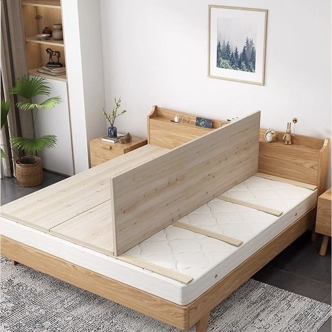 Solid Wood Frame Bed Board with Load-Bearing Thickened Lumbar Support Pad, Wooden Mattress, Hard Bed Board, Double Bed