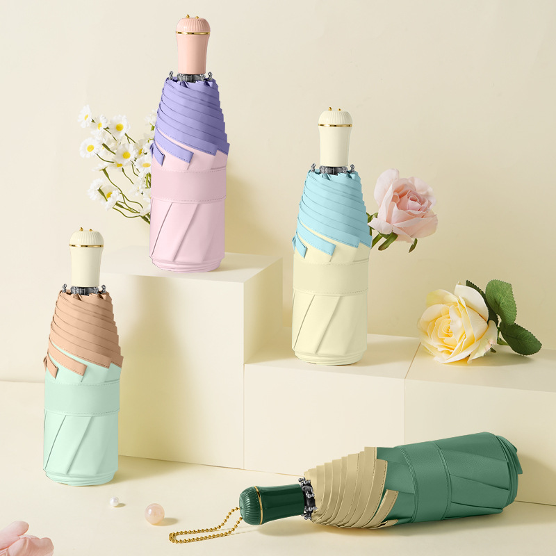 五折雨伞迷你便携彩胶伞防晒防紫外线遮阳伞晴雨两用折叠抗紫外线