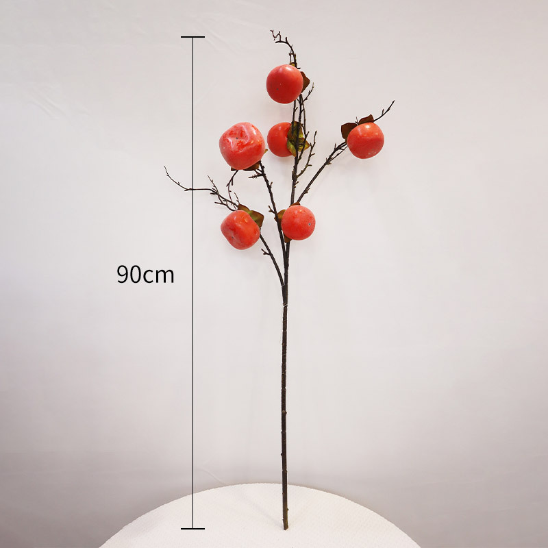 シミュレーション柿の正月の生け花の造花は客間の柿の果実の造花の枝を飾って花の芸の置物の卸売りを飾ります。|undefined