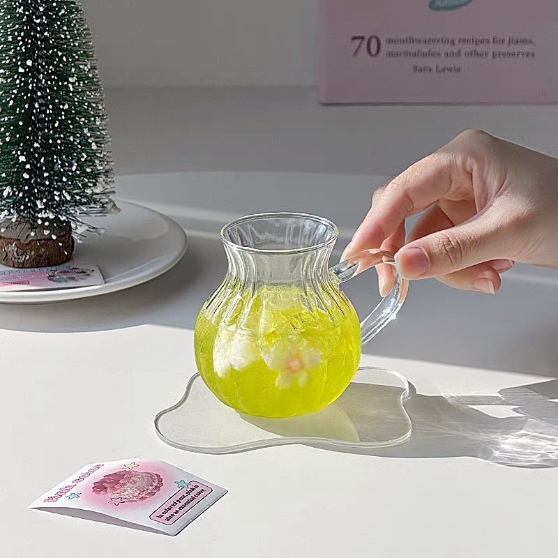 Ins simple vidrio de ventana creativo correa resistente al calor para la leche de jugo transparente taza de té de frutas taza de café americano hielo