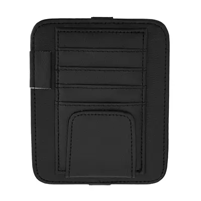 Car Sun Visor Storage Glasses Holder, In-Car Card and Document Holder, Receipt Storage Clip, Car Interior Glasses Clip (Car Glasses Clip/Bill Clip) - strap-style-with-pebbled-black