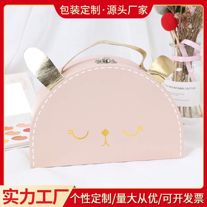 粉色ins礼品盒 口红丝巾礼物盒婚庆手提盒子结婚伴手礼翻盖盒批发