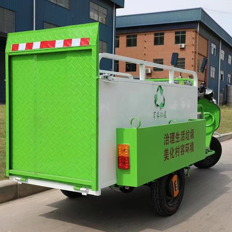Electric Three-Wheeled Double Barrel Sanitation Truck New Energy Cleaning Truck Manufacturer Property Community Sanitation Trash Can Transporter