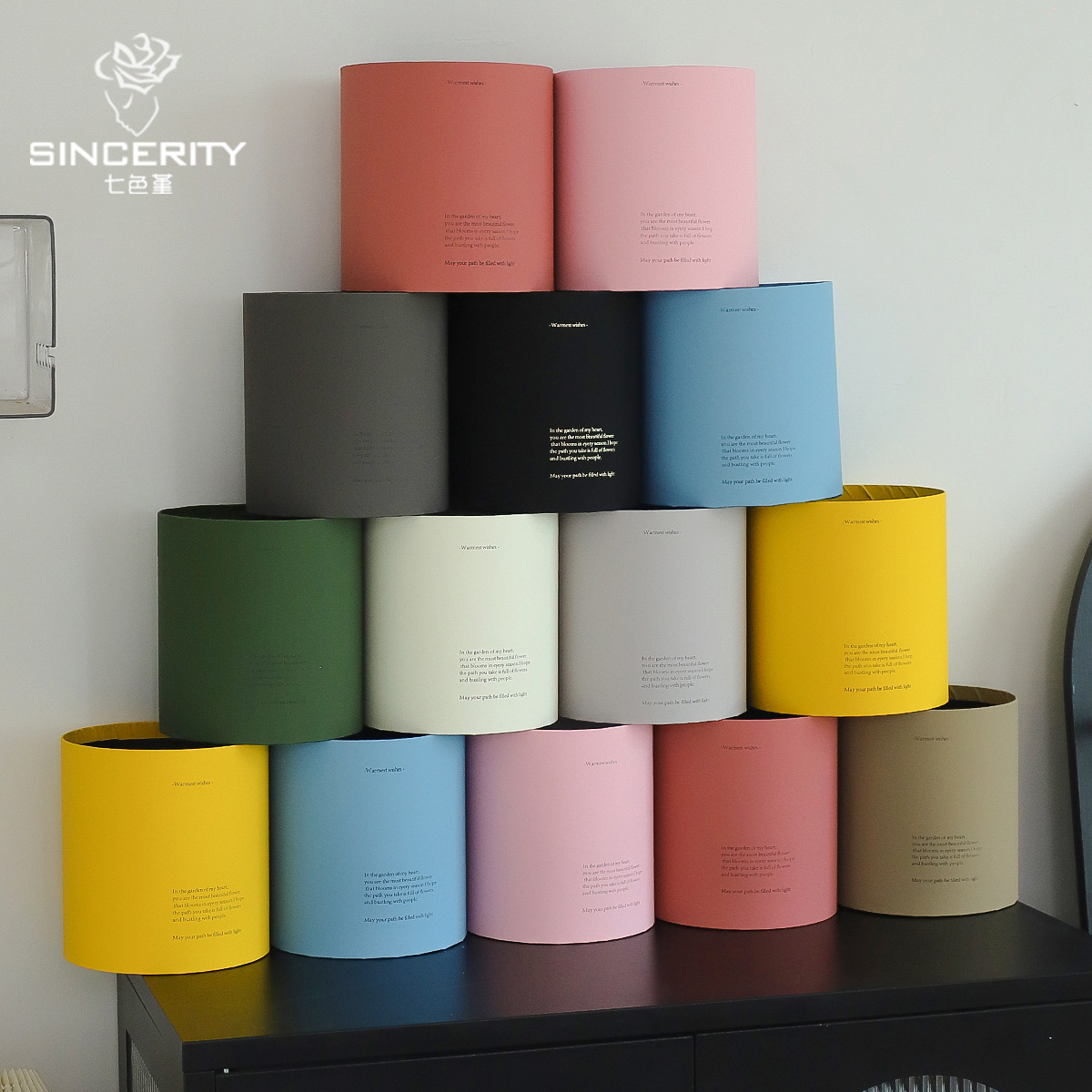 Cuatro colores cordier esmerilado sensación de piel abrazar barril flor caja de embalaje flor florista caja de embalaje de regalo