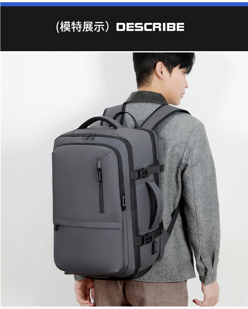 Men's travel backpack, women's new outdoor hiking bag, junior high school student schoolbag, large-capacity multi-functional large backpack undefined