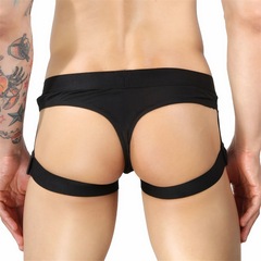 Men's Low-Rise Elastic G-String with European and American Fashion, Sexy U-Shape Pouch, Cotton Upgrade High-Elastic Waistband Briefs
