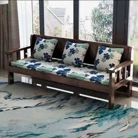 客厅沙发实木沙发组合现代简约小户型客厅三人四人靠背长椅沙发椅