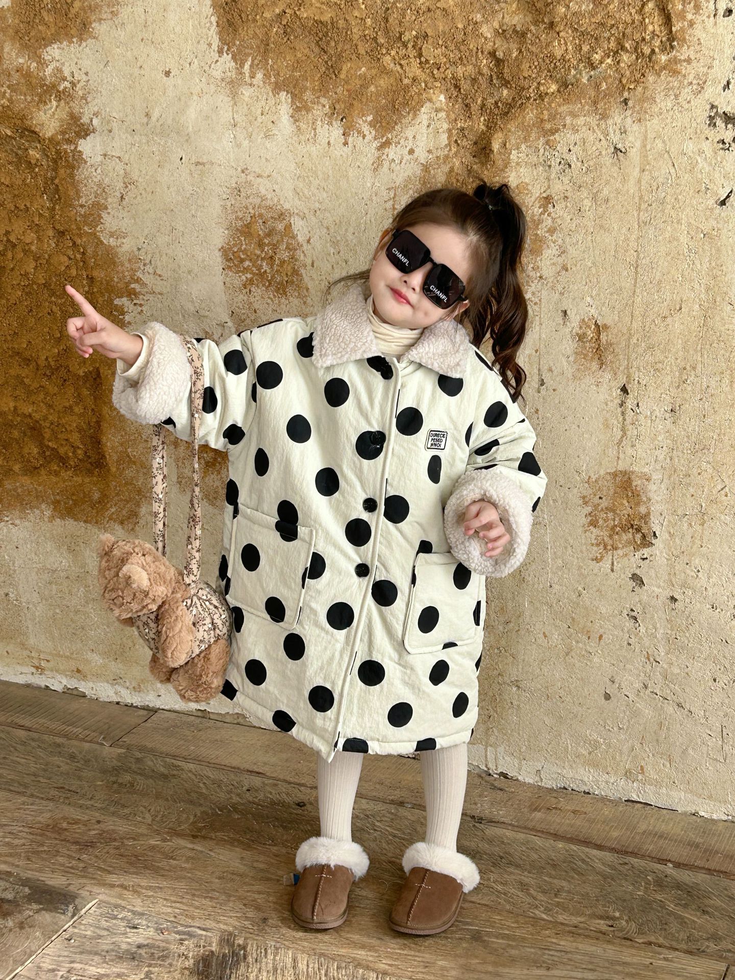 Cute Round Dots Cotton Blend Polyester Girls Outerwear display picture 1