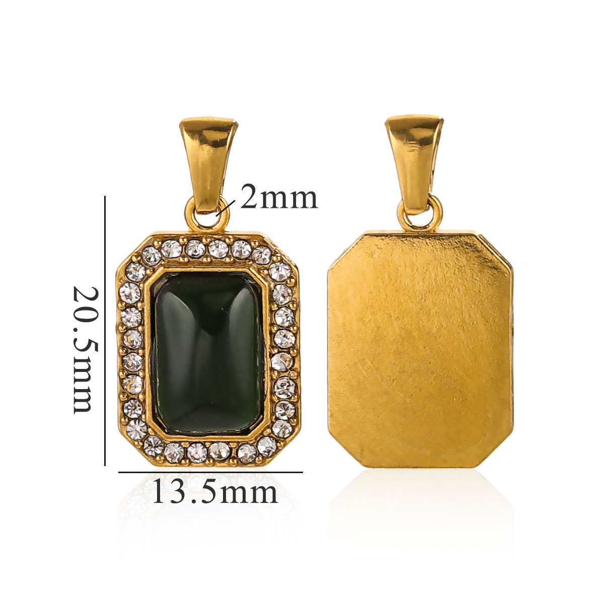 Collar transfronterizo verde dama moda atmósfera versátil colgante de cadena de clavícula de acero inoxidable joyería al por mayor