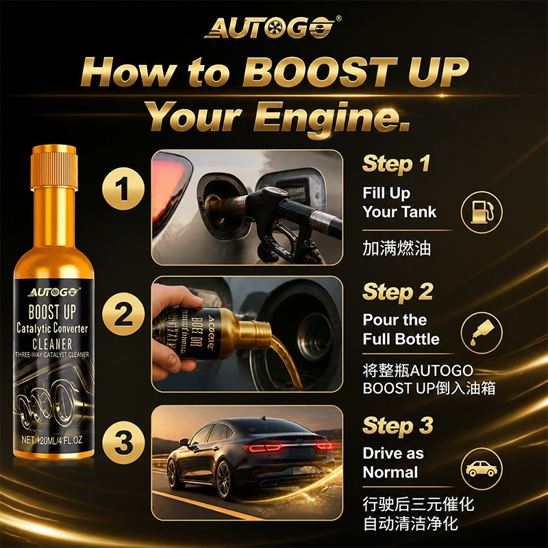 AUTOGO Automotive Catalytic Cleaner - Removes Carbon Deposits, Gasoline Fuel Additive, Cleans Internally Without Disassembly