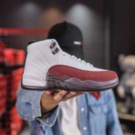 外贸AJ12金扣高帮复古篮球鞋乔12男款橄榄绿休闲时尚百搭运动鞋