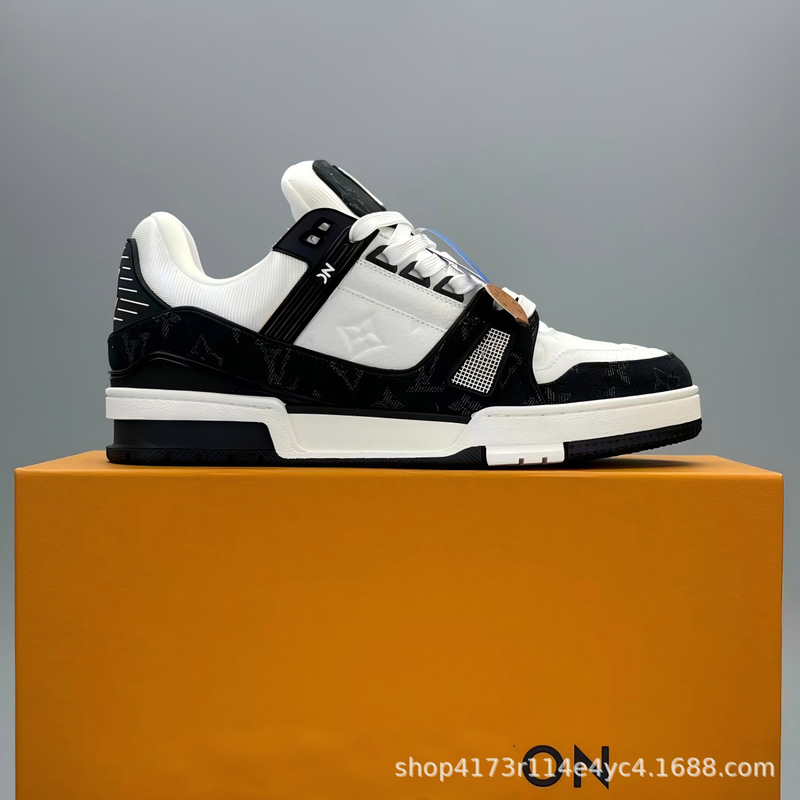 Foreign Trade Cross-Border Putian Shoes High-End Version Lv Trainer New Model Sneakers Couple Style Men's and Women's High-Top Sports Casual Shoes