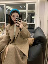 复古时尚毛呢西装套装女2023冬新款韩货气质呢子外套半身裙两件套