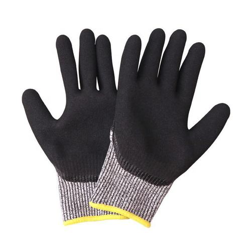 13-needle 5-level cut-resistant nitrile sanding oil-resistant, wear-resistant, waterproof, anti-static woodworking glass factory protective gloves