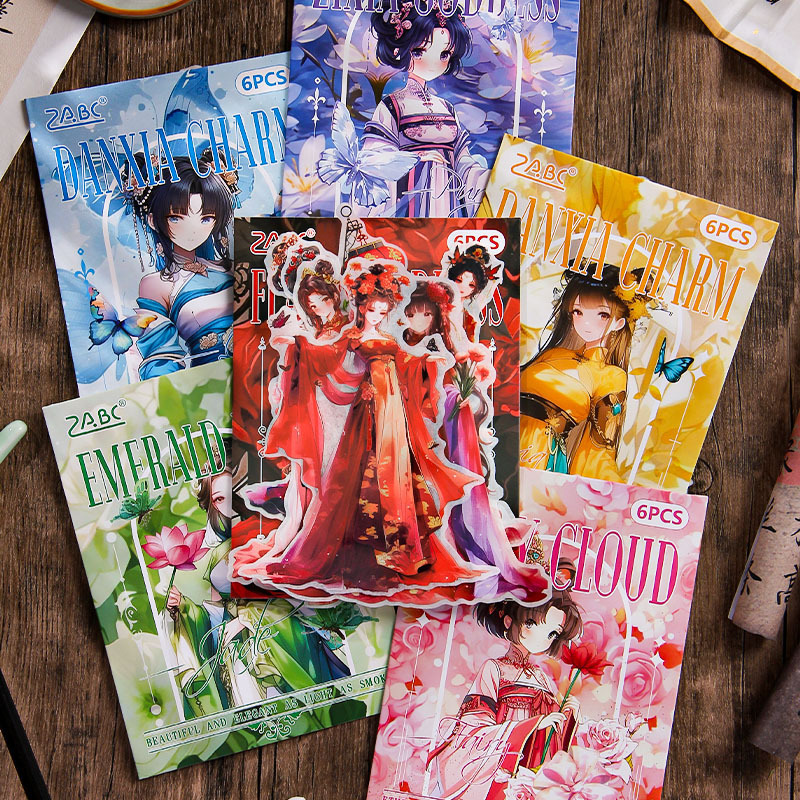 Liudan diosa mujer especial aceite y papel pegatinas diy diario pegatinas retro transfronterizas pegatinas de anime de chicas