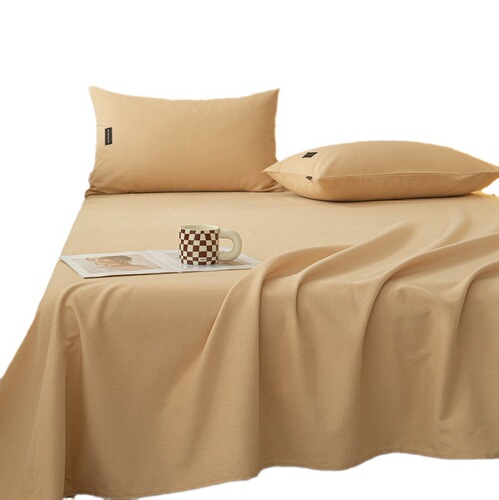 New pure cotton brushed bed sheet single product solid color thickened single dormitory bed cover bed sheet pure cotton bed sheet single piece wholesale