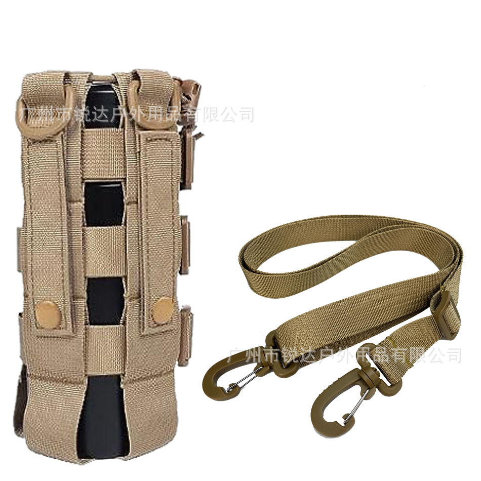 Marrón con correa para el hombro (hebilla a juego de color)