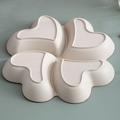 Creative Wheat Designer Heart-shaped Dry Fruit Plate European Fruit Plate Divided Candy Plate Nut Box Gift Manufacturer Wholesale