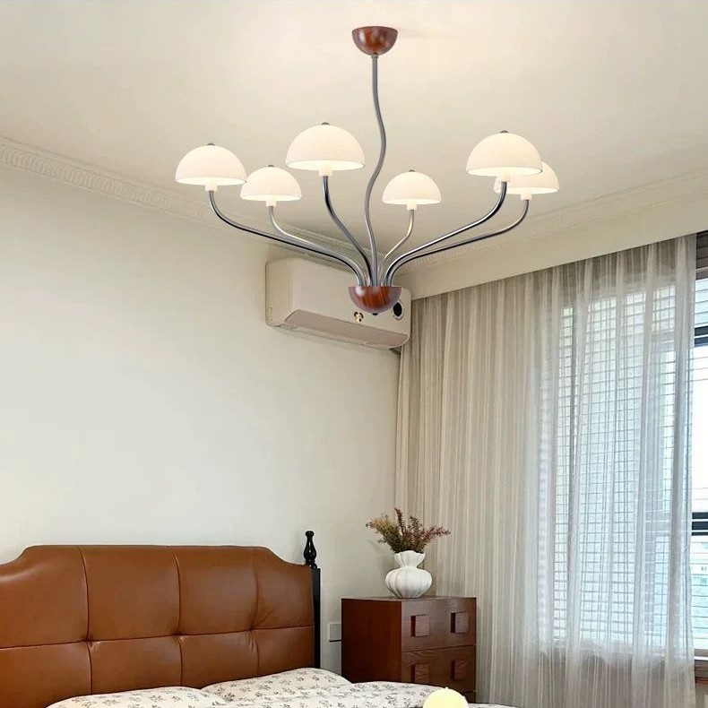 Estilo americano retro moderno, simple, creativo, villa de alta gama, sala de estar vacía, comedor, candelabro de vidrio, dormitorio, candelabro de estudio