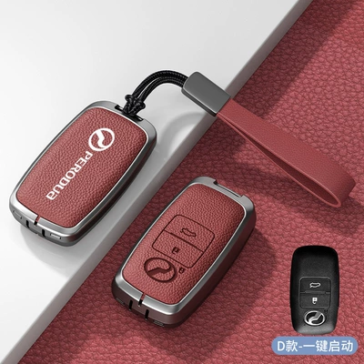 Men and Women: Car key bag - standard-option-d-volcanic-red-zinc-alloy-case-lanyard