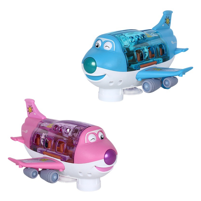 Directo de fábrica Eléctrica Universal Q lindo Avión de dibujos animados de música ligera aviones giratorios TikTok mismo al por mayor