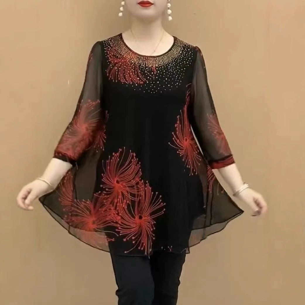 Летняя футболка с рукавами из семи точек