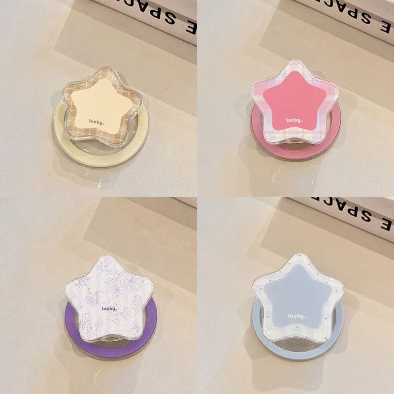 Trendy creative star-shaped mirror magnetic stand compatible with MagSafe phones, strong suction desktop lazy stand Trendy creative star-shaped mirror magnetic stand compatible with MagSafe phones, strong suction desktop lazy stand