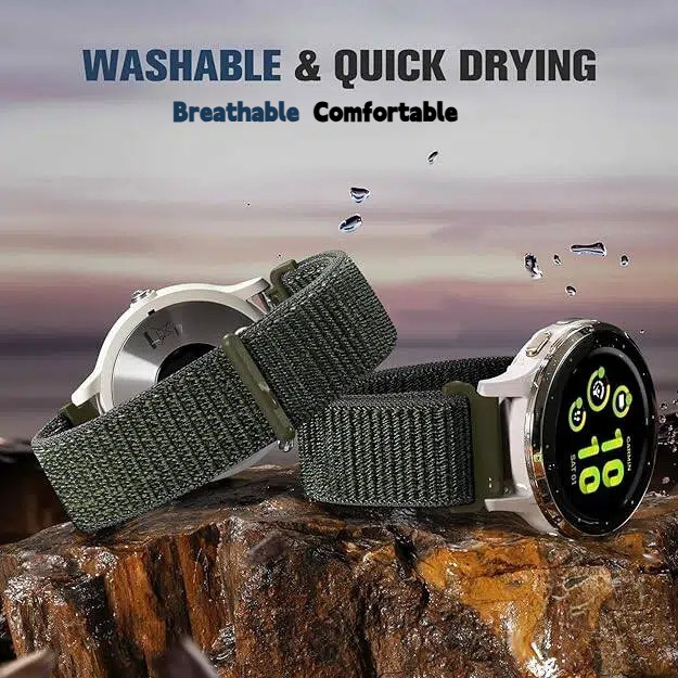 Suitable for Samsung, Huawei, and Garmin 18mm, 20mm, 22mm Styles, Fashionable Sports Nylon Velcro Strap