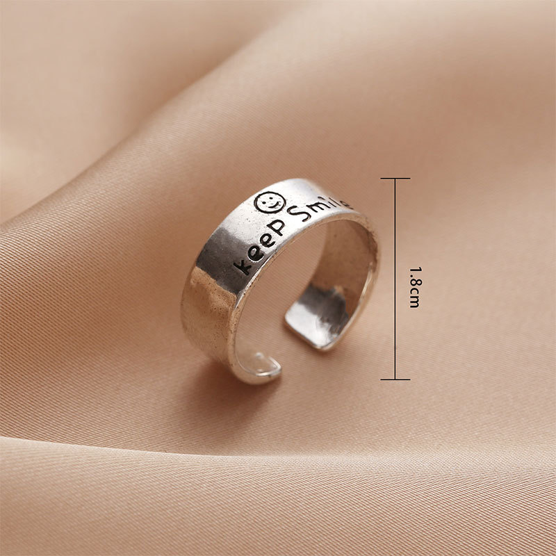 Korean version Dongdaemun Taeyin Castle ring, a retro, aged, individualistic, and cool style open ring accessory on Instagram pic 2