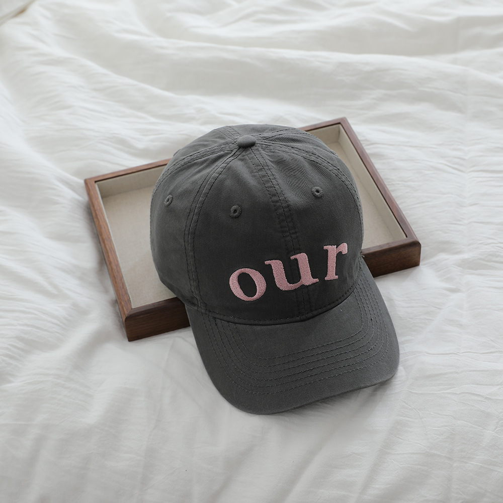 Sombreros de primavera coreanos bordados seleccionados, sombreros de béisbol de moda para niños, letras para niños, sombreros de lengua de pato salvajes