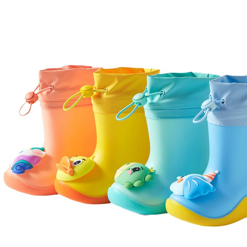 Водонепроницаемые детские непромокаемые резиновые сапоги на шнурке для мальчиков и девочек, нескользящая водонепроницаемая обувь, детские непромокаемые сапоги, женские непромокаемые сапоги для студентов, резиновая обувь для мальчиков