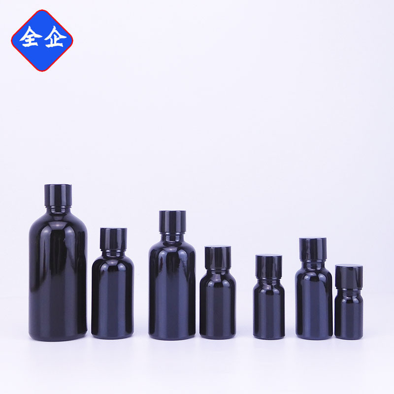 メーカー在庫 30ml ガラス分注ボトル エッセンス液体ボトル 化粧品包装材 黒エッセンシャルオイルボトル|undefined