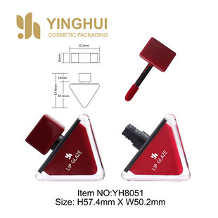 Cute Lip Glaze Tube Cap Injection Molding Red Bottle Injection Molding Transparent Standard Silicone Brush Head Cosmetic Packaging Material