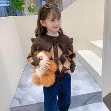 新款可代发女童毛衣秋季儿童针织衫开衫上衣2025新款中大童秋装休