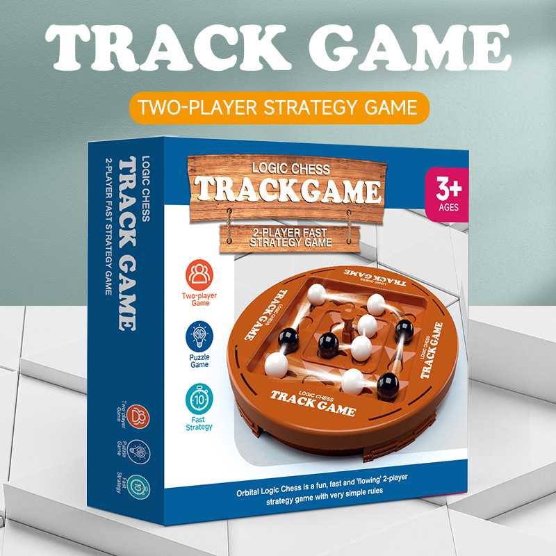 Track transfronterizo lógica ajedrez doble batalla entrenamiento de pensamiento para niños interacción entre padres e hijos juego de mesa de rompecabezas Go en blanco y negro