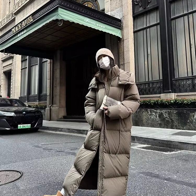 Long down Jacket for Women, Winter 2025 New Model, Extra-Long Over-The-Knee Large Quilted Ankle-Length Thickened Coat Long down Jacket for Women, Winter 2025 New Model, Extra-Long Over-The-Knee Large Quilted Ankle-Length Thickened Coat